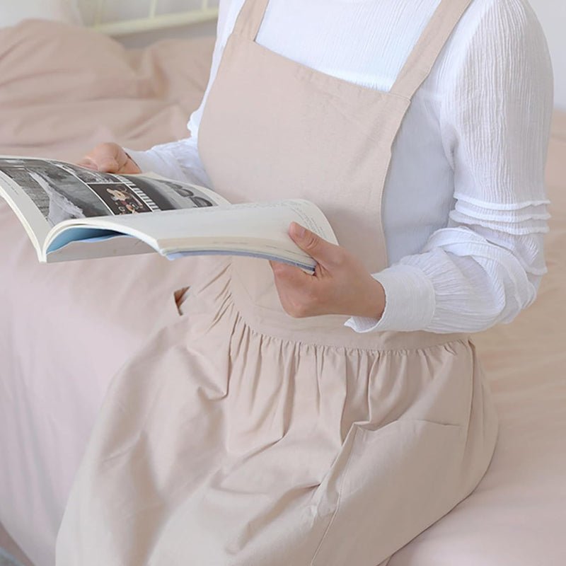Women Cotton Linen Cross Apron Housework Baking Protector - NuSea