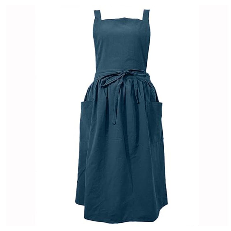 Women Cotton Linen Cross Apron Housework Baking Protector - NuSea