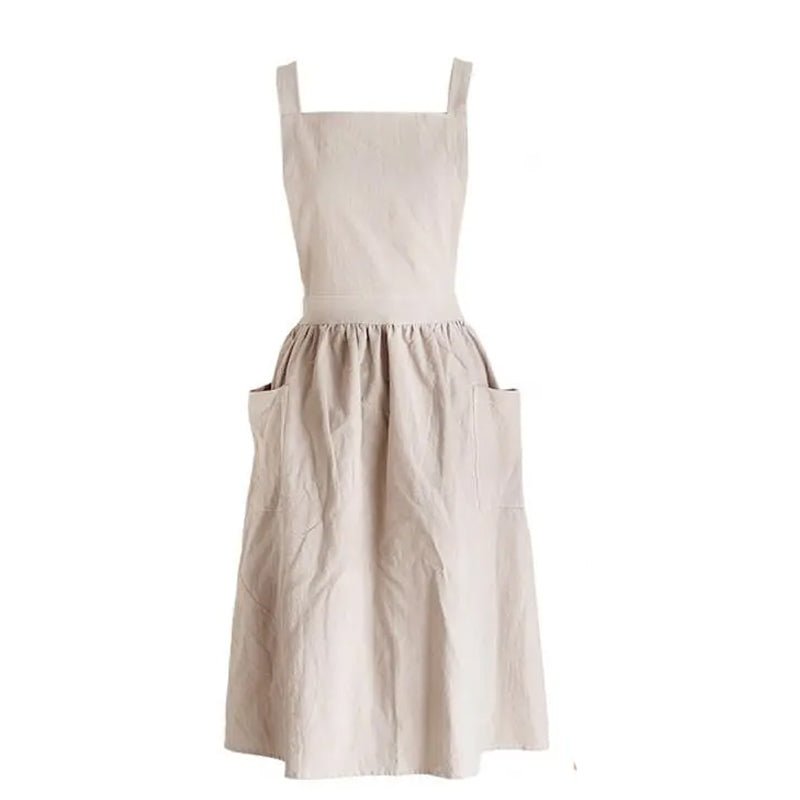 Women Cotton Linen Cross Apron Housework Baking Protector - NuSea