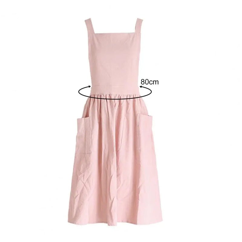 Women Cotton Linen Cross Apron Housework Baking Protector - NuSea