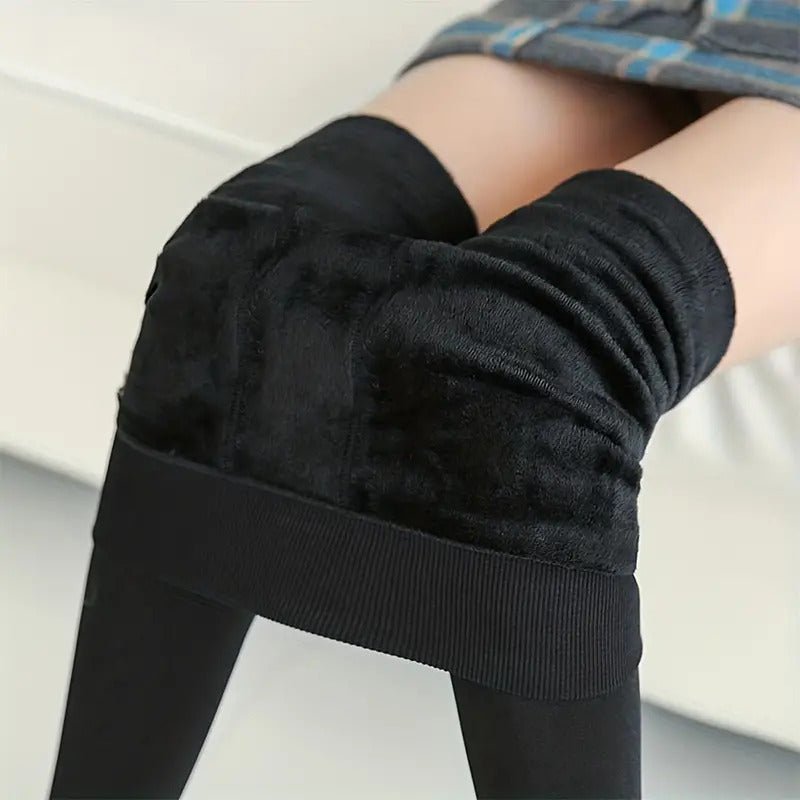 Womens Fuzzy Thermal Fur Lined High Waist Leggings Pants Thermals Warm 320g - NuSea