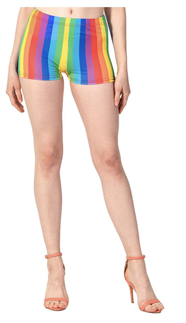 Womens RAINBOW SHORTS Hot LGBT Gay Lesbian Gay Pride Parade Pants - NuSea