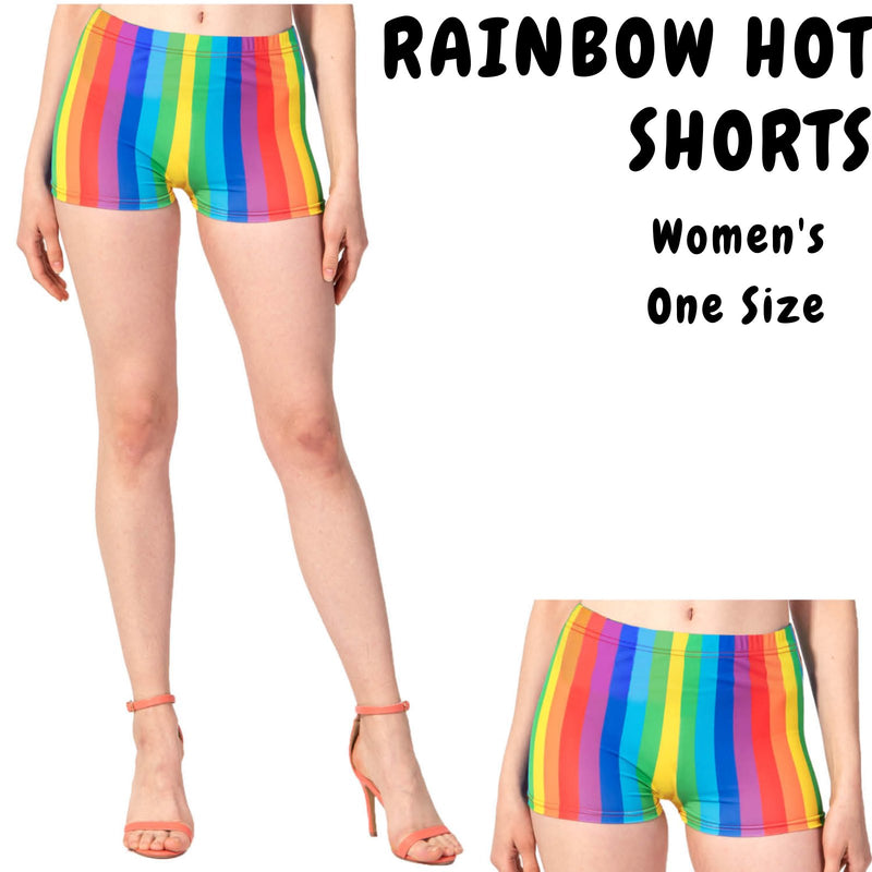 Womens RAINBOW SHORTS Hot LGBT Gay Lesbian Gay Pride Parade Pants - NuSea