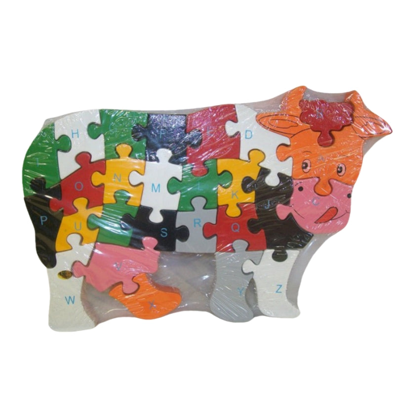 WOODEN ANIMAL PUZZLES ALPHABET AND NUMBER ASSORTED