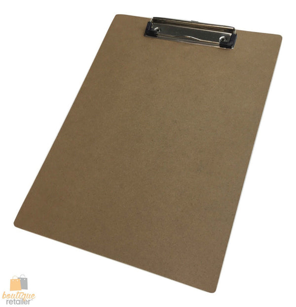 WOODEN A4 CLIPBOARD Hardboard Menu Clip Office Restaurant Writing Board Holder - NuSea