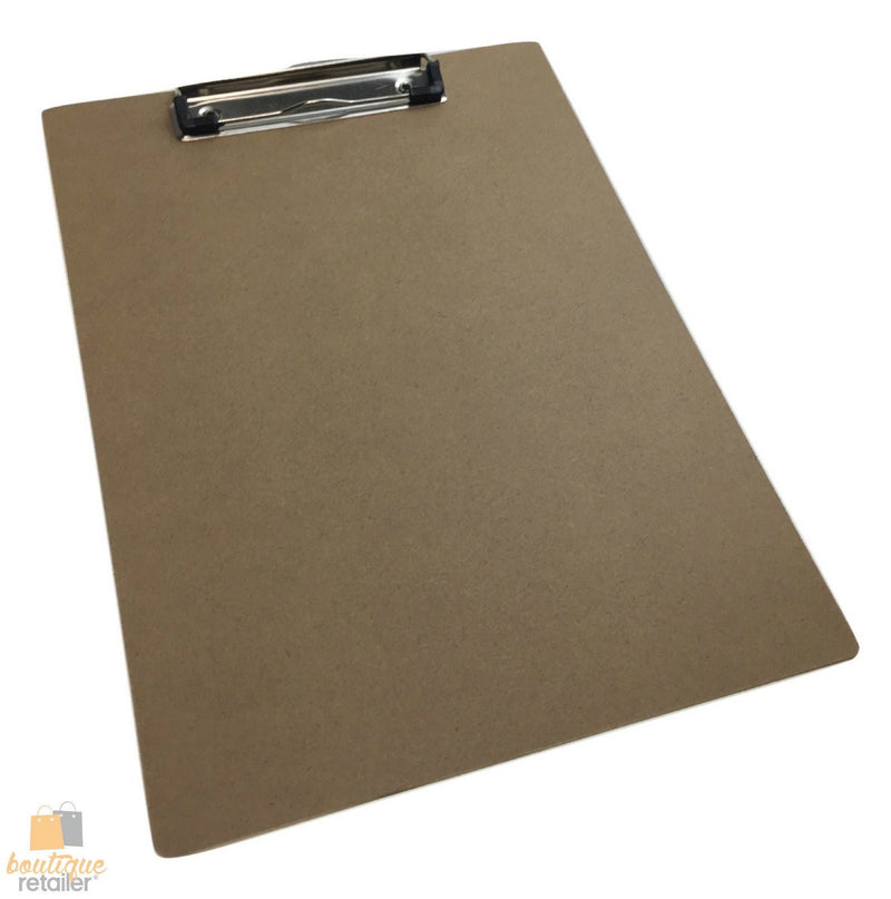 WOODEN A4 CLIPBOARD Hardboard Menu Clip Office Restaurant Writing Board Holder - NuSea