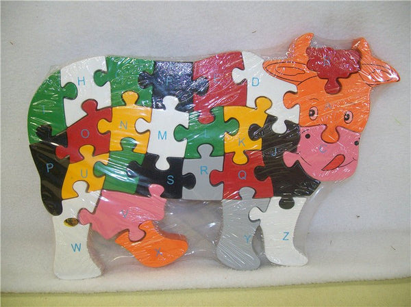 WOODEN ANIMALS PUZZLES - COW - NuSea