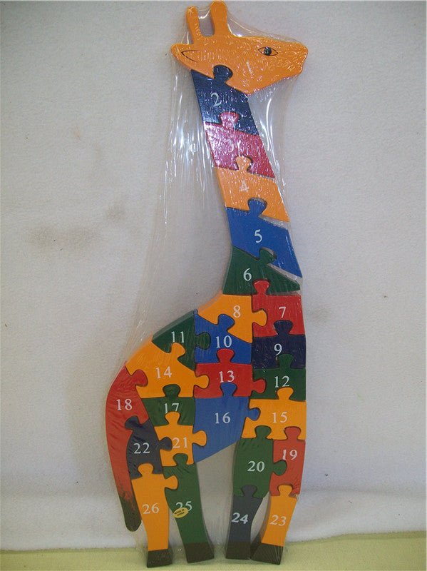 WOODEN ANIMALS PUZZLES - GIRAFFE - NuSea