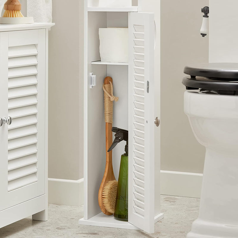 Wooden Bathroom Storage Cabinet, White - NuSea