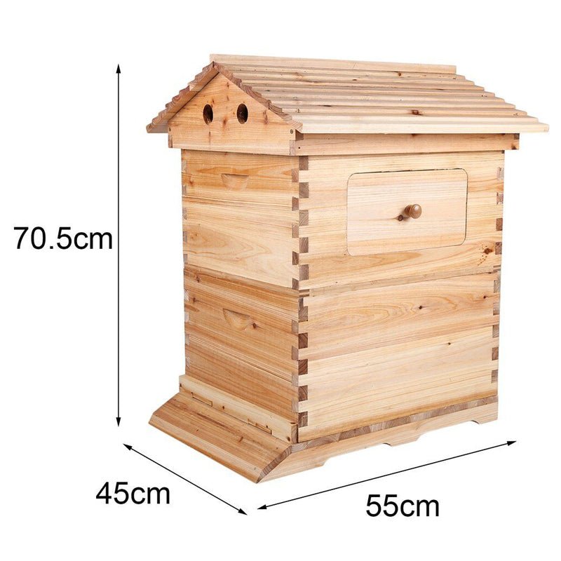 Wooden Beekeeping Beehive Housebox with Auto - Flowing Honey Frames - NuSea