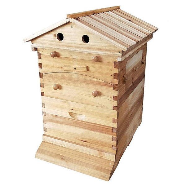 Wooden Beekeeping Beehive Housebox with Auto - Flowing Honey Frames - NuSea