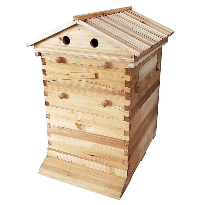 Wooden Beekeeping Beehive Housebox with Auto - Flowing Honey Frames - NuSea