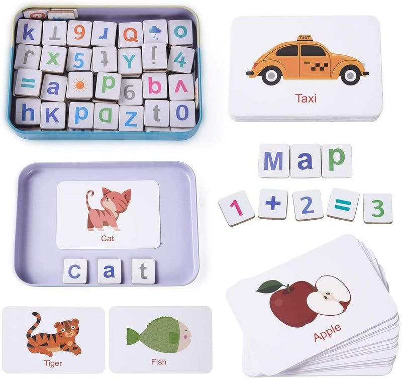 Wooden Magnetic Letters Numbers Alphabet Fridge Magnets Educational Toy Set Preschool Learning for 3 to 5 Years Kid Toddler - NuSea