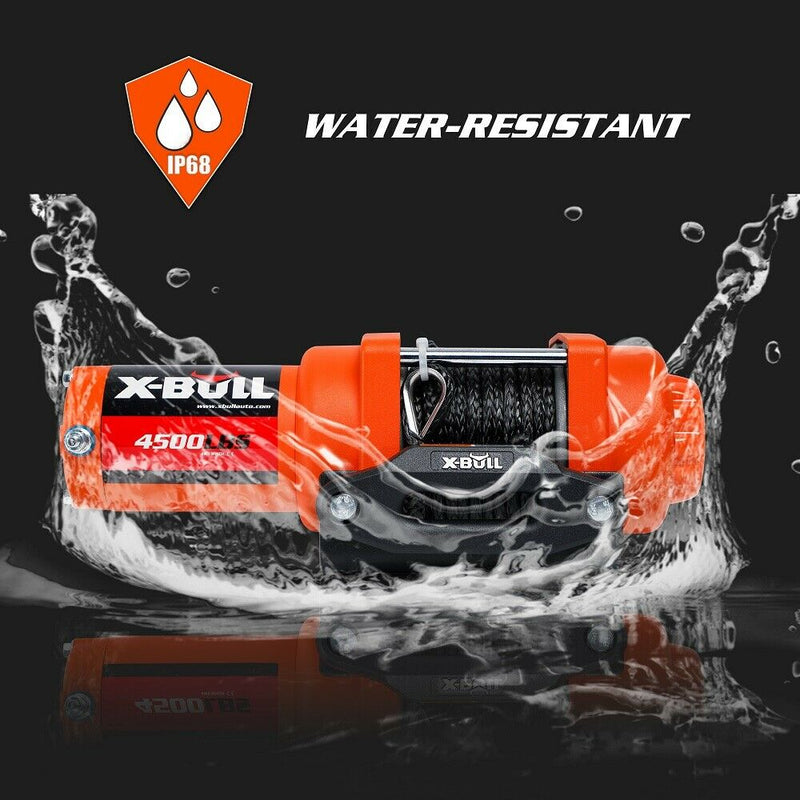 X - BULL Electric Winch 12v Synthetic Rope 4500LBS Wireless Remote ATV UTV 2041KG - NuSea