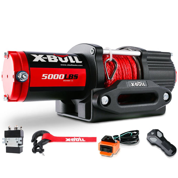 X - BULL Electric Winch 5000LBS 12V 15.2M Synthetic Rope Wireless ATV UTV 4WD Boat - NuSea