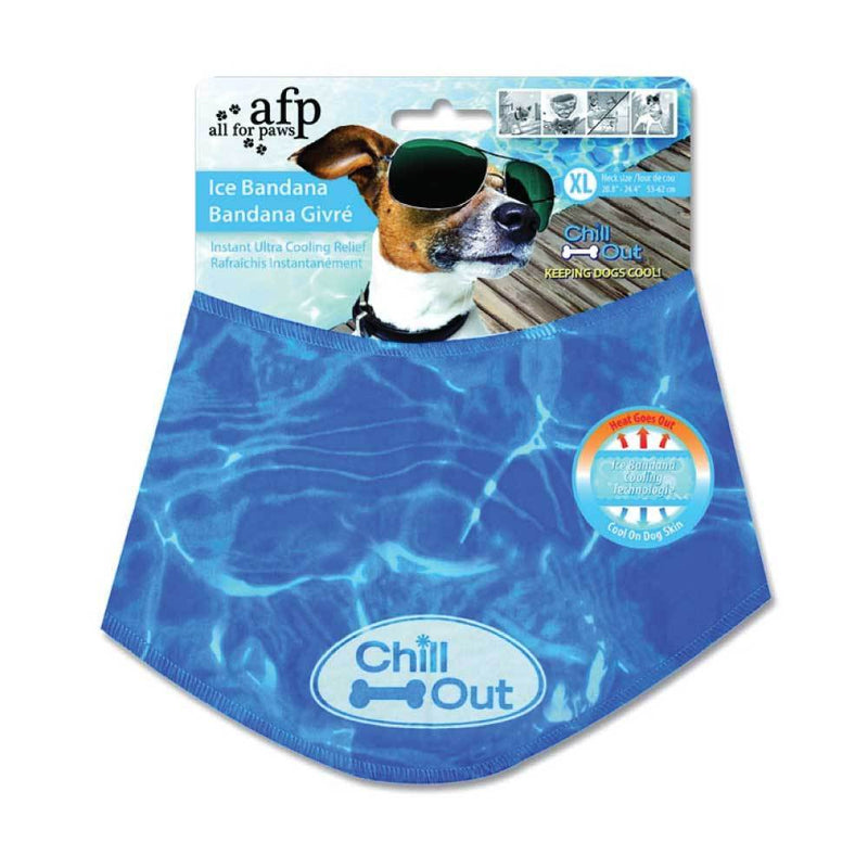 XL - Dog Cooling Bandana Ice Neck Collar AFP Chill Out Pet Cool Scarf Cold X Large - NuSea