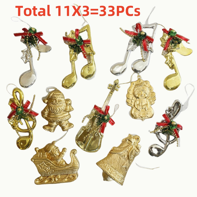 33 PCs Assorted Xmas Tree Hanging Family Santa Christmas Family Ornament Decorations