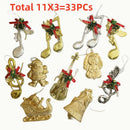 33 PCs Assorted Xmas Tree Hanging Family Santa Christmas Family Ornament Decorations