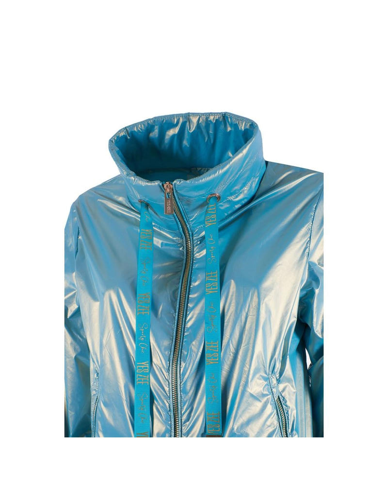 Yes Zee Women's Light Blue Nylon Jackets & Coat - M - NuSea