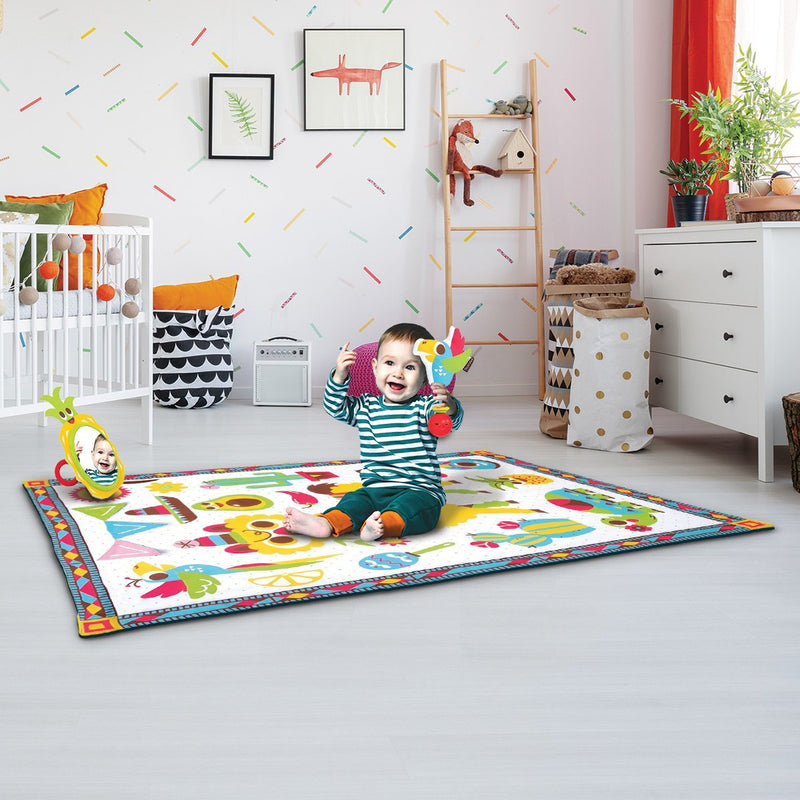 Yookidoo Fiesta Kids Baby Activity Playmat To Bag With Musical Rattle Padded - NuSea