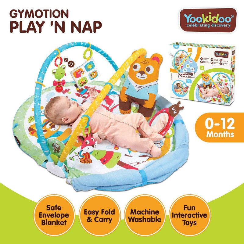 Yookidoo Gymotion Play N Nap Multi - function Infant Gym - NuSea