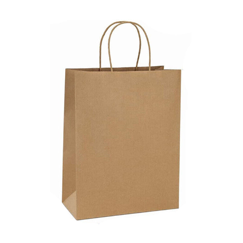 50pcs Brown Kraft Paper Bags with Handle for Gifts and Souvenirs - Available in S, M, L_2