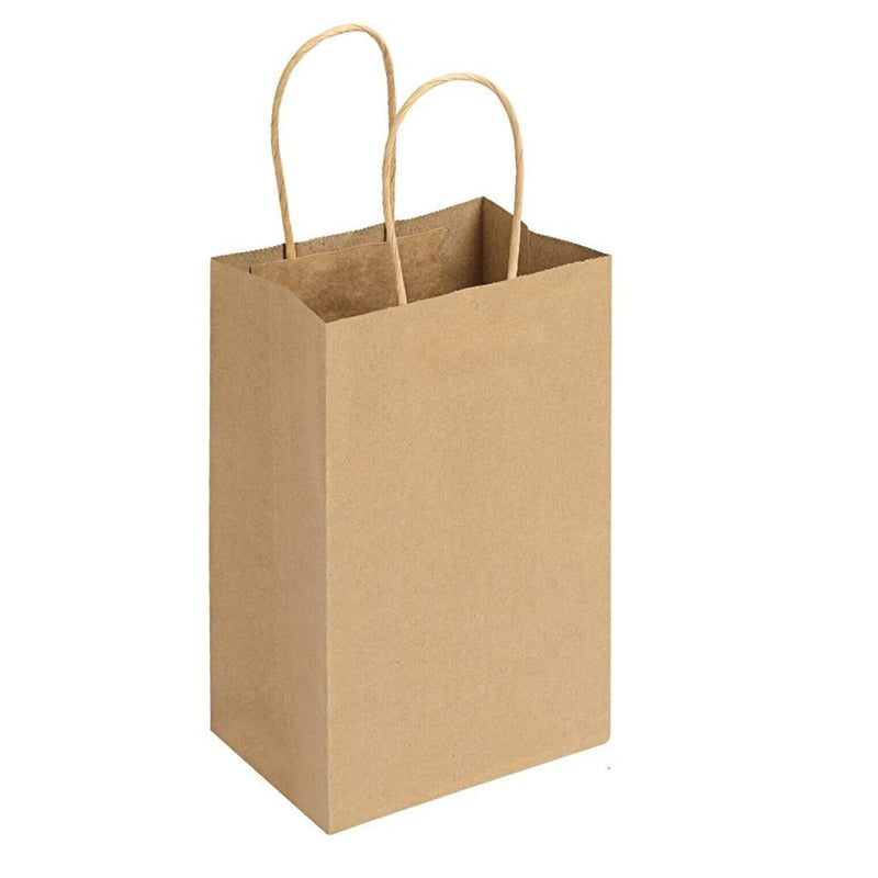 50pcs Brown Kraft Paper Bags with Handle for Gifts and Souvenirs - Available in S, M, L_3