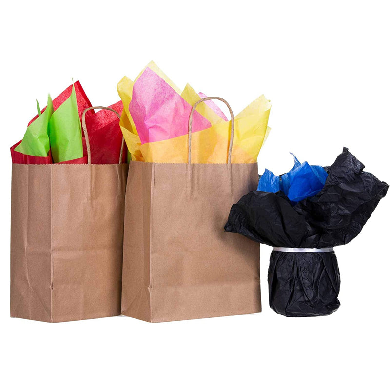 50pcs Brown Kraft Paper Bags with Handle for Gifts and Souvenirs - Available in S, M, L_5
