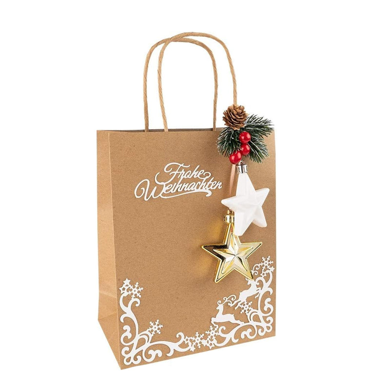50pcs Brown Kraft Paper Bags with Handle for Gifts and Souvenirs - Available in S, M, L_4