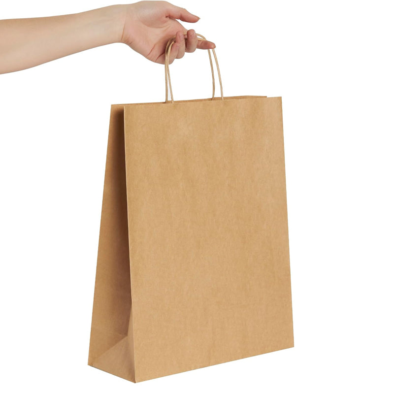 50pcs Brown Kraft Paper Bags with Handle for Gifts and Souvenirs - Available in S, M, L_8
