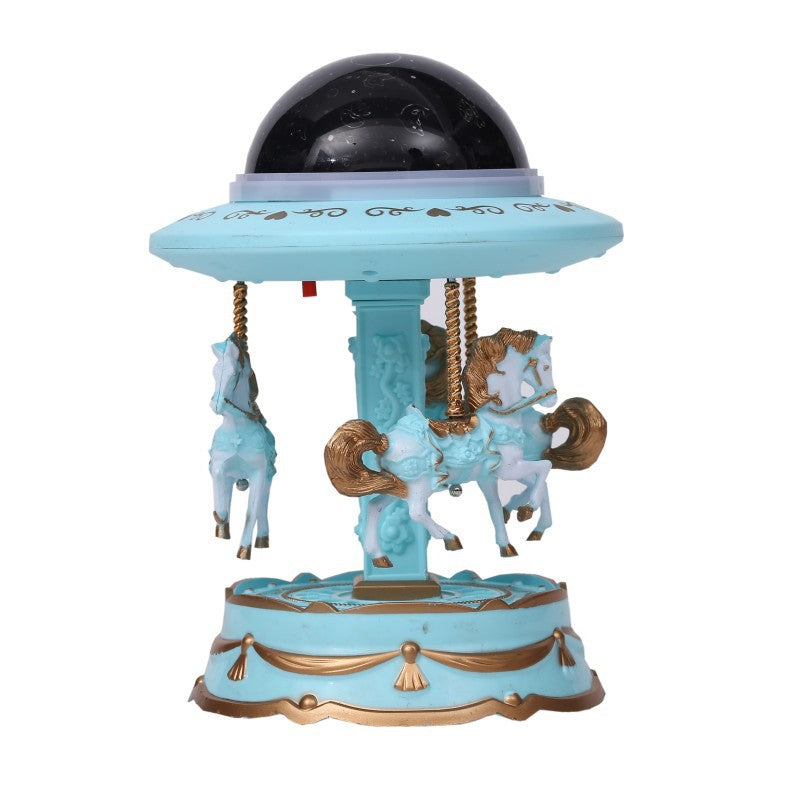 Blue Music Box Musical Carousel Horse LED Carousel Toy Child Birthday Xmas Gift - NuSea