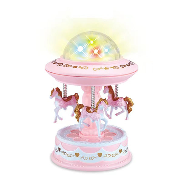 Pink Music Box Musical Carousel Horse LED Carousel Toy Child Birthday Xmas Gift - NuSea