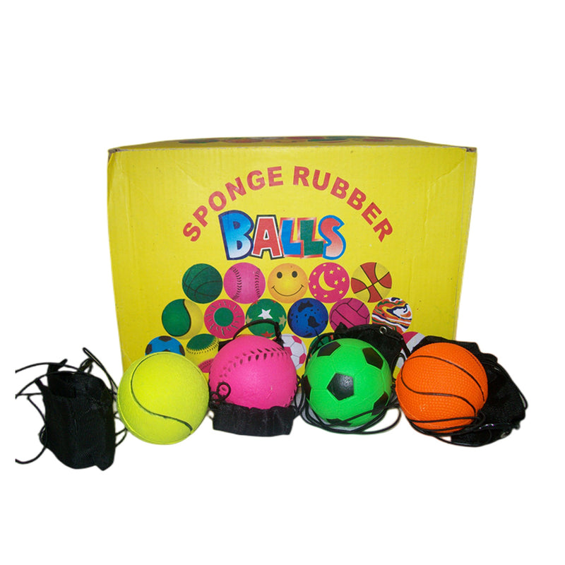 6x Rubber return ball with strap - NuSea