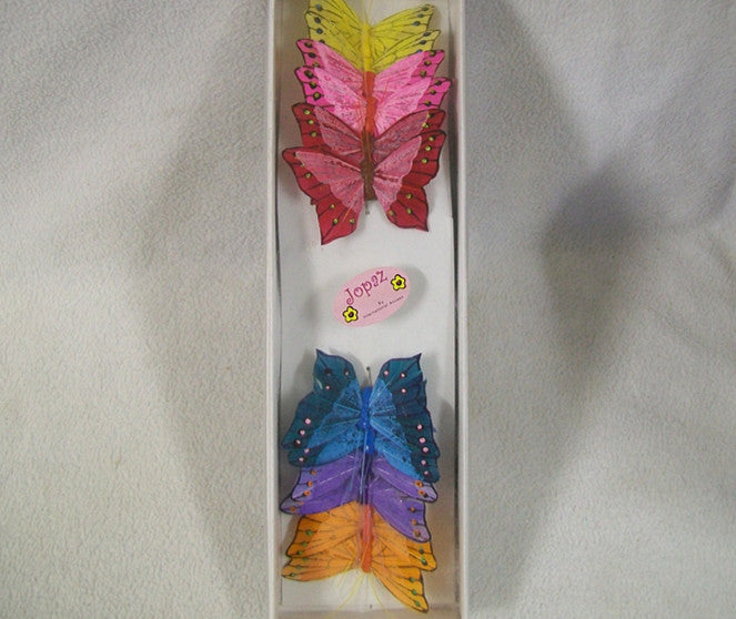 12x BUTTERFLY WITH WIRE PICK FEATHER - NuSea