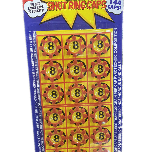 3 Cards of 8 shots star 144 ring caps total 432 shots - NuSea