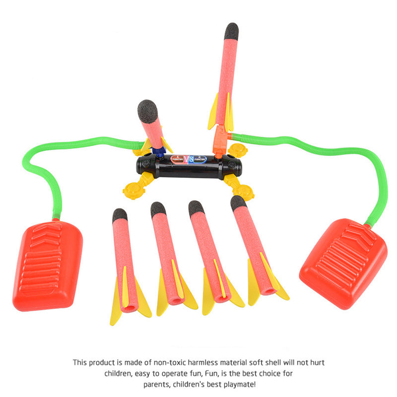 Air Power Foam Duel Rocket Shoot Up Stomp Launcher Kids Outdoor Activities Toys - NuSea