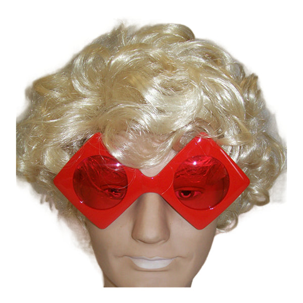 2x Large red framed glasses - NuSea
