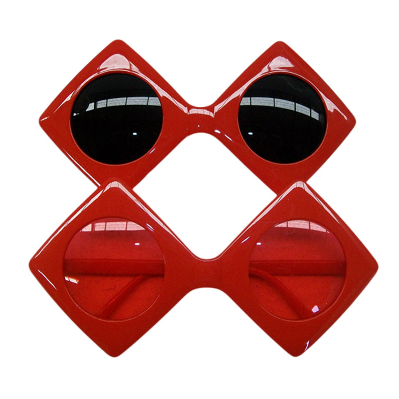 2x Large red framed glasses - NuSea
