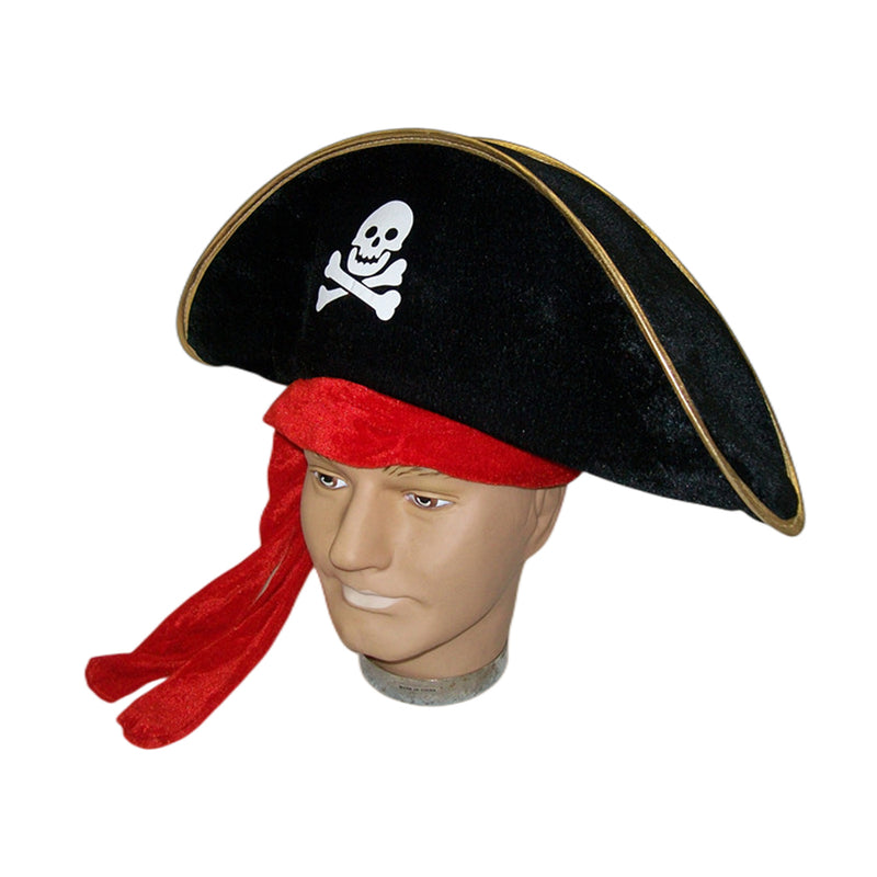Large pirate hat with red trim - NuSea