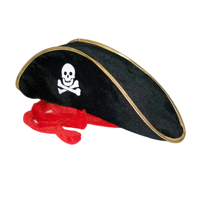 Large pirate hat with red trim - NuSea