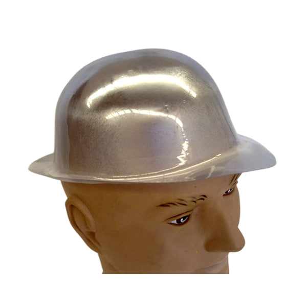 6x Plastic silver bowler hat - NuSea