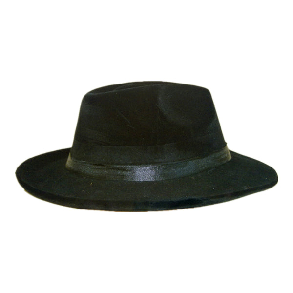 Black flock gangster hat - NuSea