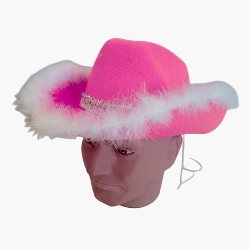 Pink cowboy hat with fluff - NuSea