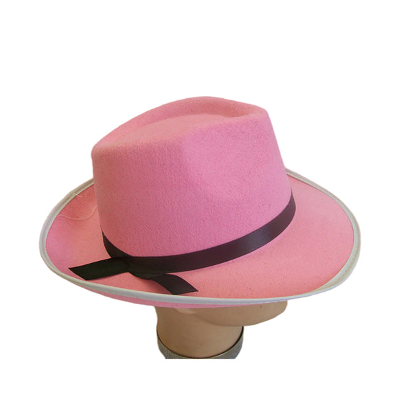 Pink hat with black ribbon - NuSea
