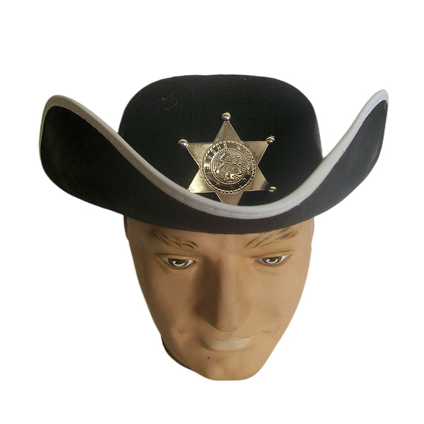 Pirate hat with white rim and deputy badge - NuSea