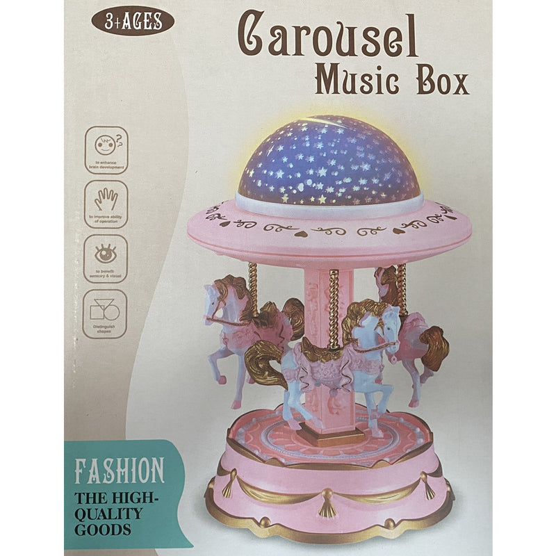 Pink Music Box Musical Carousel Horse LED Carousel Toy Child Birthday Xmas Gift - NuSea