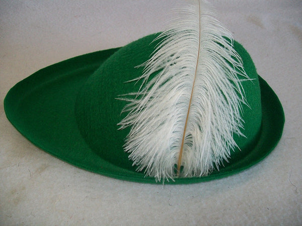 GREEN FELT HAT WITH FEATHER - NuSea